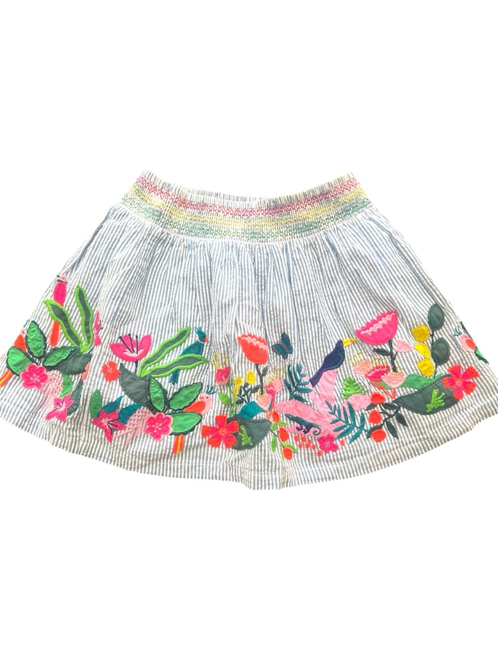 Mini Boden Tropical Floral Appliqué Skirt size 5/6 new with tags